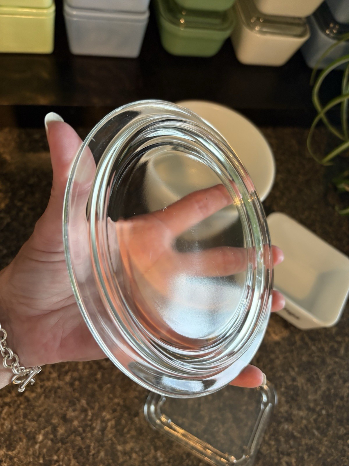 Vintage RARE Matching McKee Milk Glass BOTH with clear glass lids!