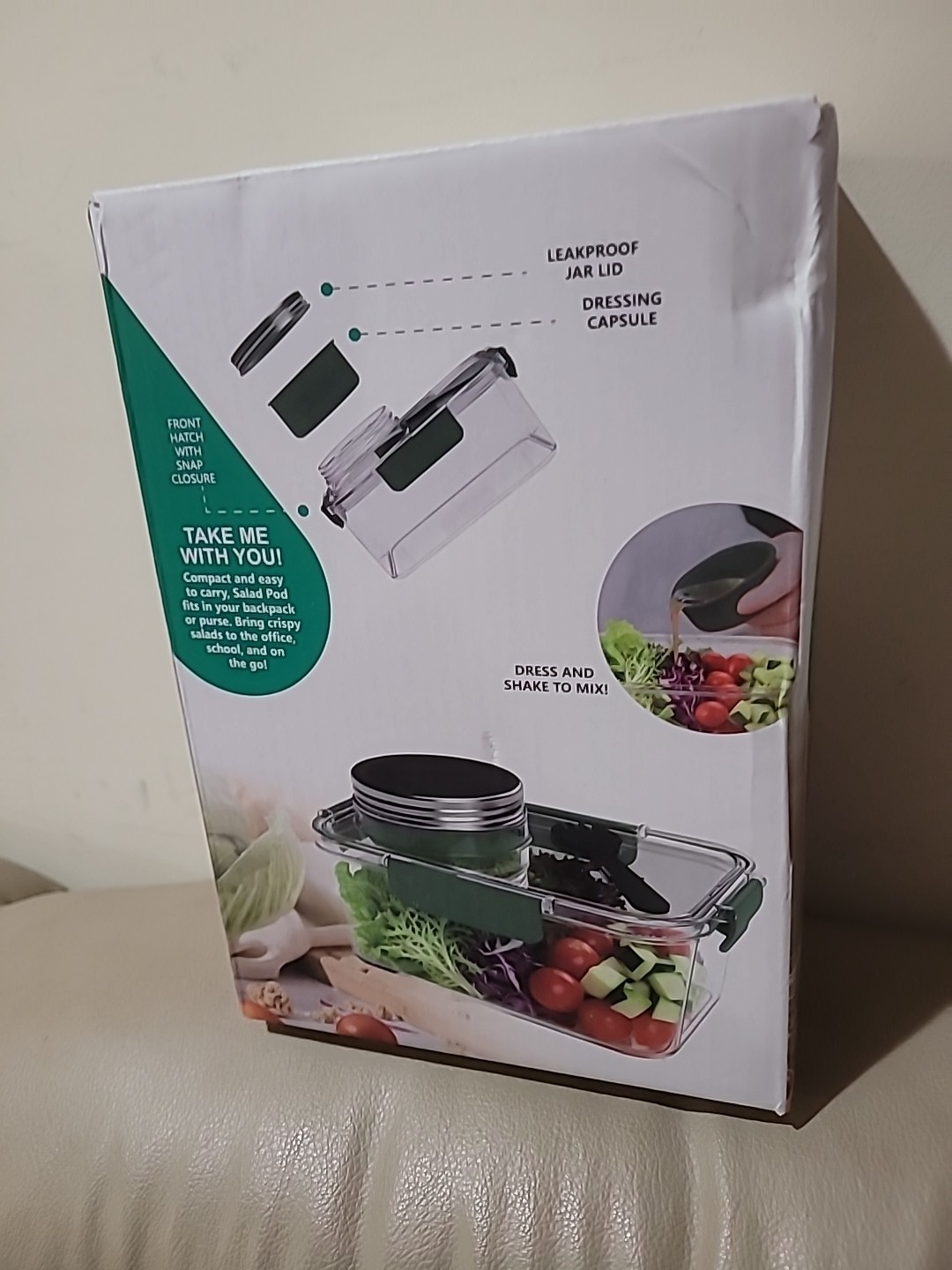 Fruit Salad Container with Dressing Cup & Plastic Fork