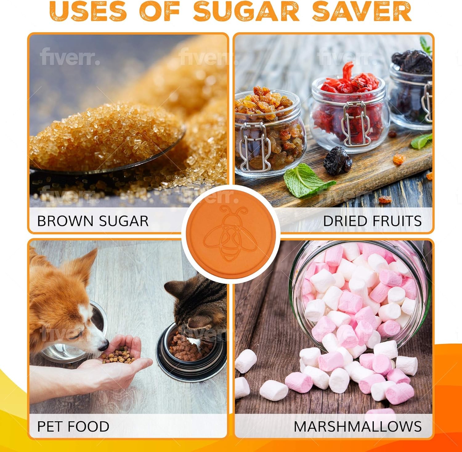 Terracotta Brown Sugar Saver- Brown Sugar Keeper Disc to Maintain Food Moisture