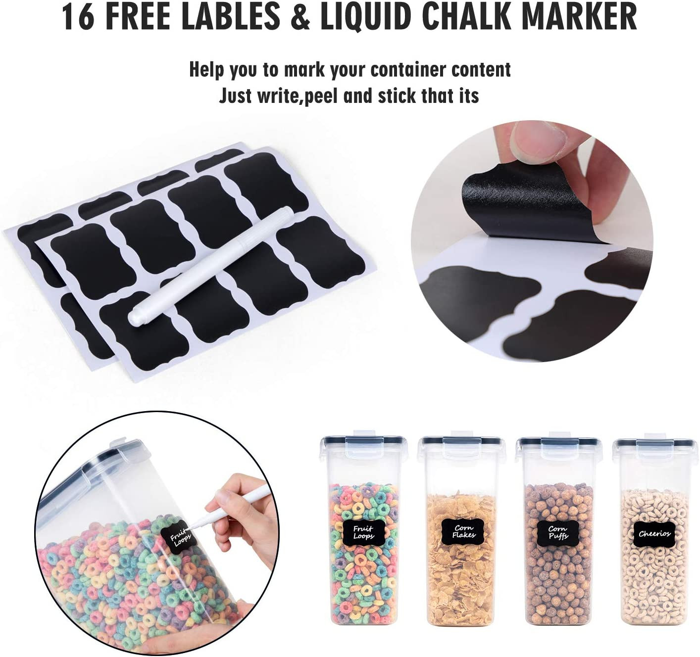 Cereal Containers Storage Set – 4 Piece Airtight Large Food Storage Containers(1