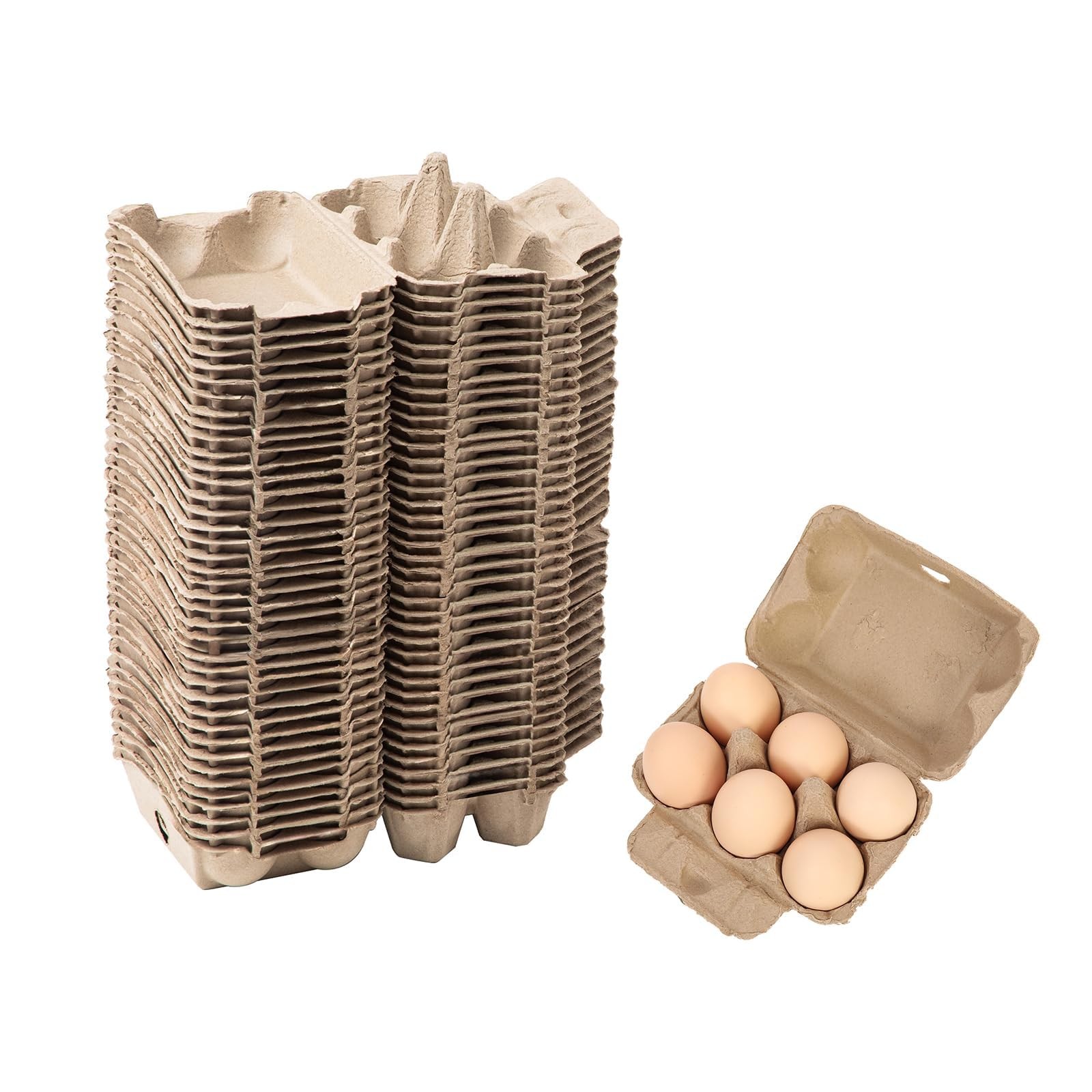 20 PCS 2×3 Style Egg Cartons Natural Paper Pulp Storage Holder Containers