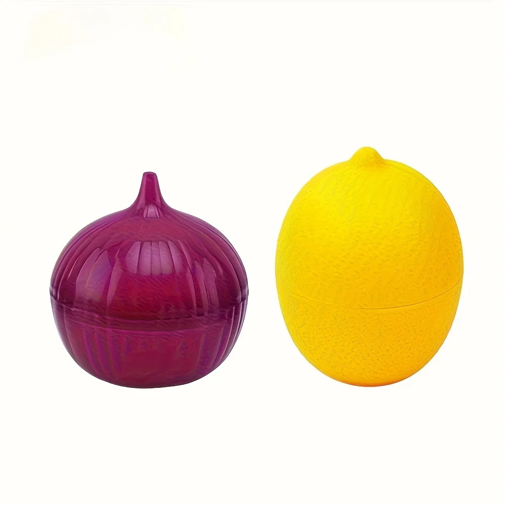 1pc Food Savers, Lemon & Onion Shaped, Multipurpose, Freezer Safe, Flip Top