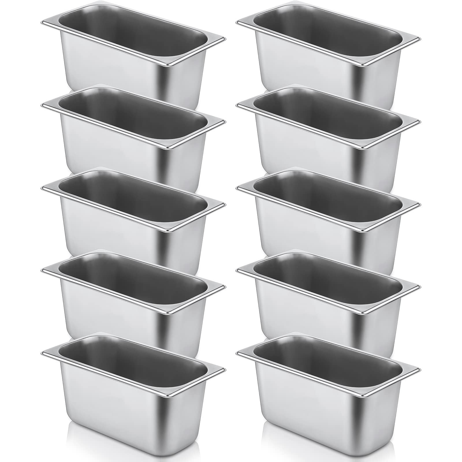 Thenshop 10 Pack Stainless Steel Steam Table Pans for Food Warmer, Hotel Pans…