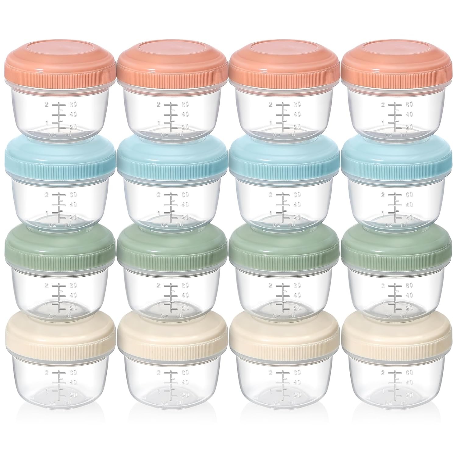 [16 Pack] 4 oz Small Containers with Lids, Reusable 16 PACK, [COLOR_OPTION]