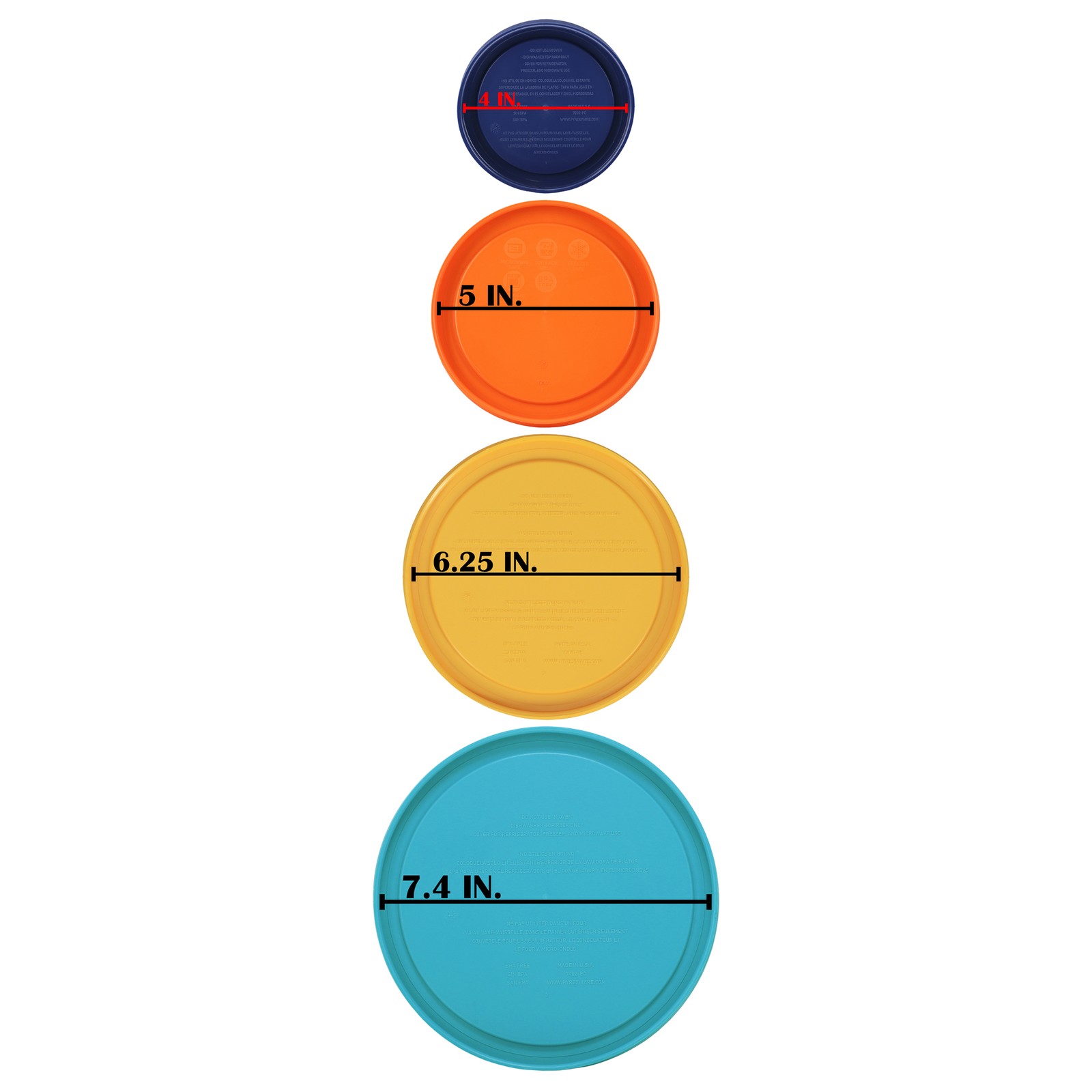 Pyrex 7-Pack – (2) Dark Blue, (2) Orange, (2) Meyer Lemon Yellow, (1)Turquoise