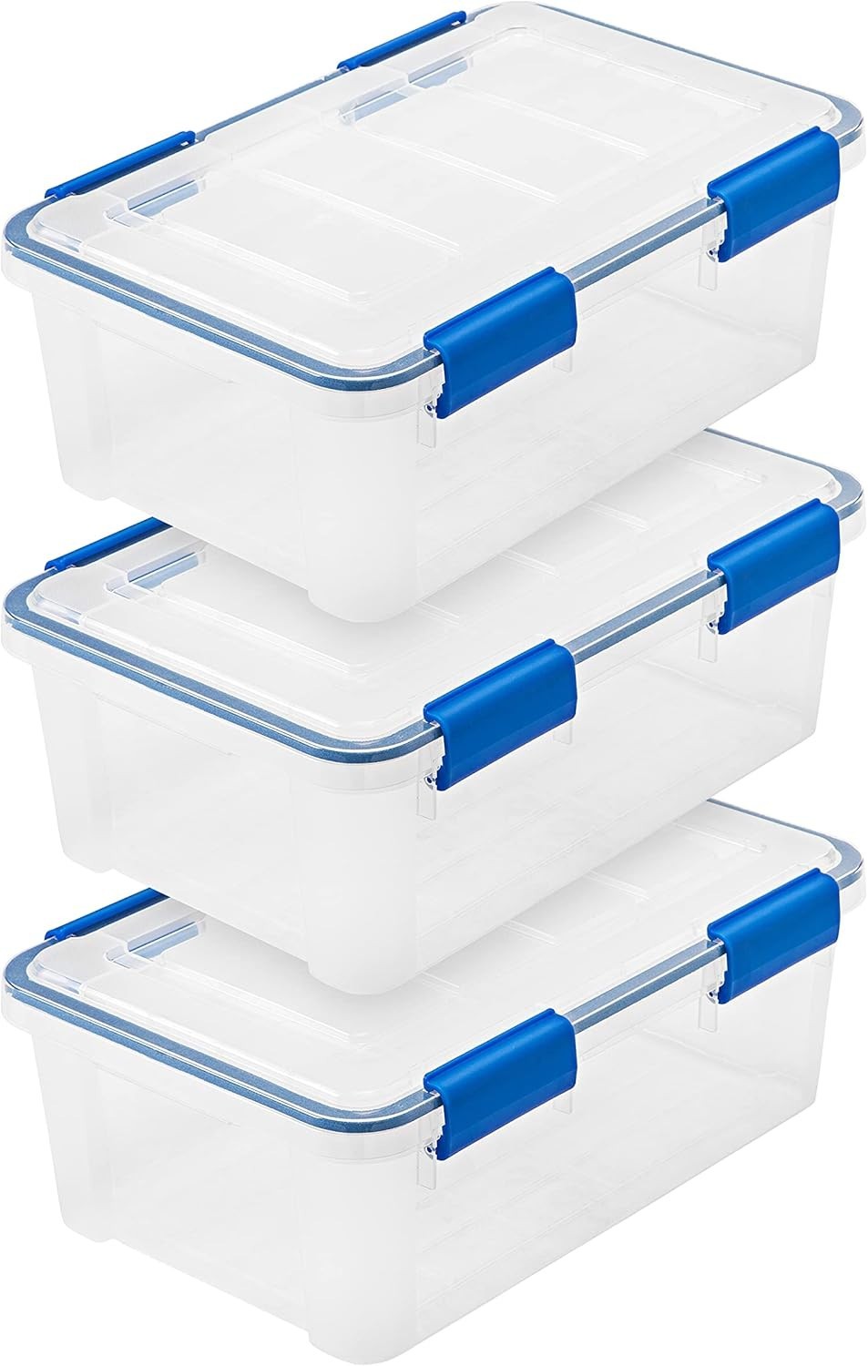 WeatherPro 16 Qt Storage Bins W/ Lids 3 Pack BPA-Free Plastic Gasket Box W/