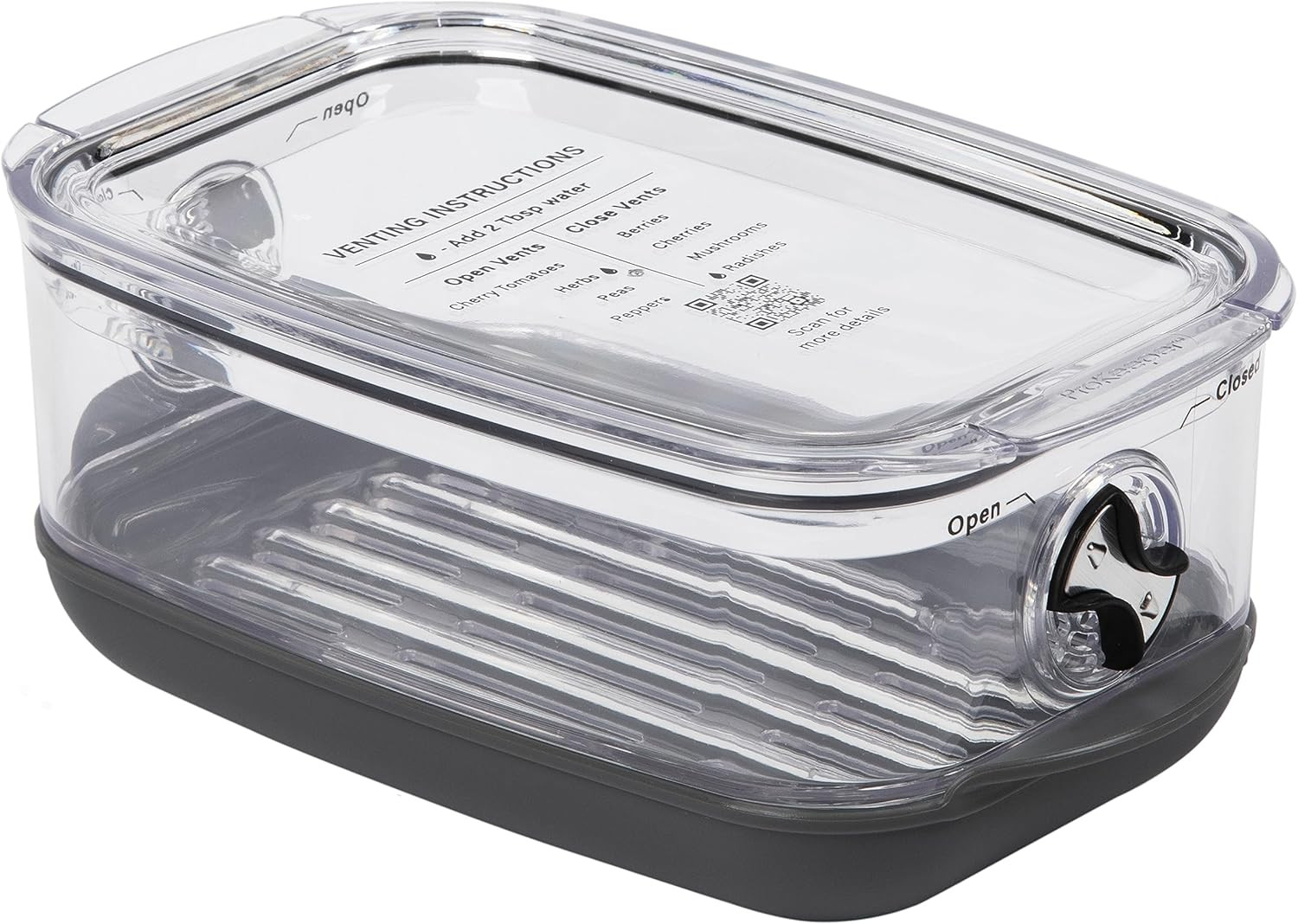 Prokeeper+ by Stackable Produce Prokeeper Storage Container with Stay-Fresh Ven