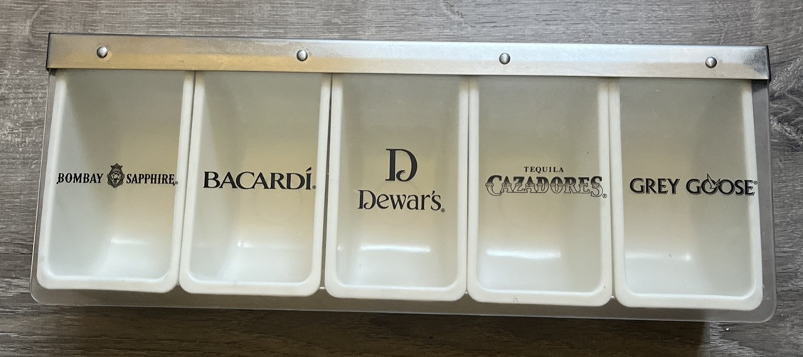 5 Compartment – Bar Fruit Caddy Storage – Condiment Tray With Cover