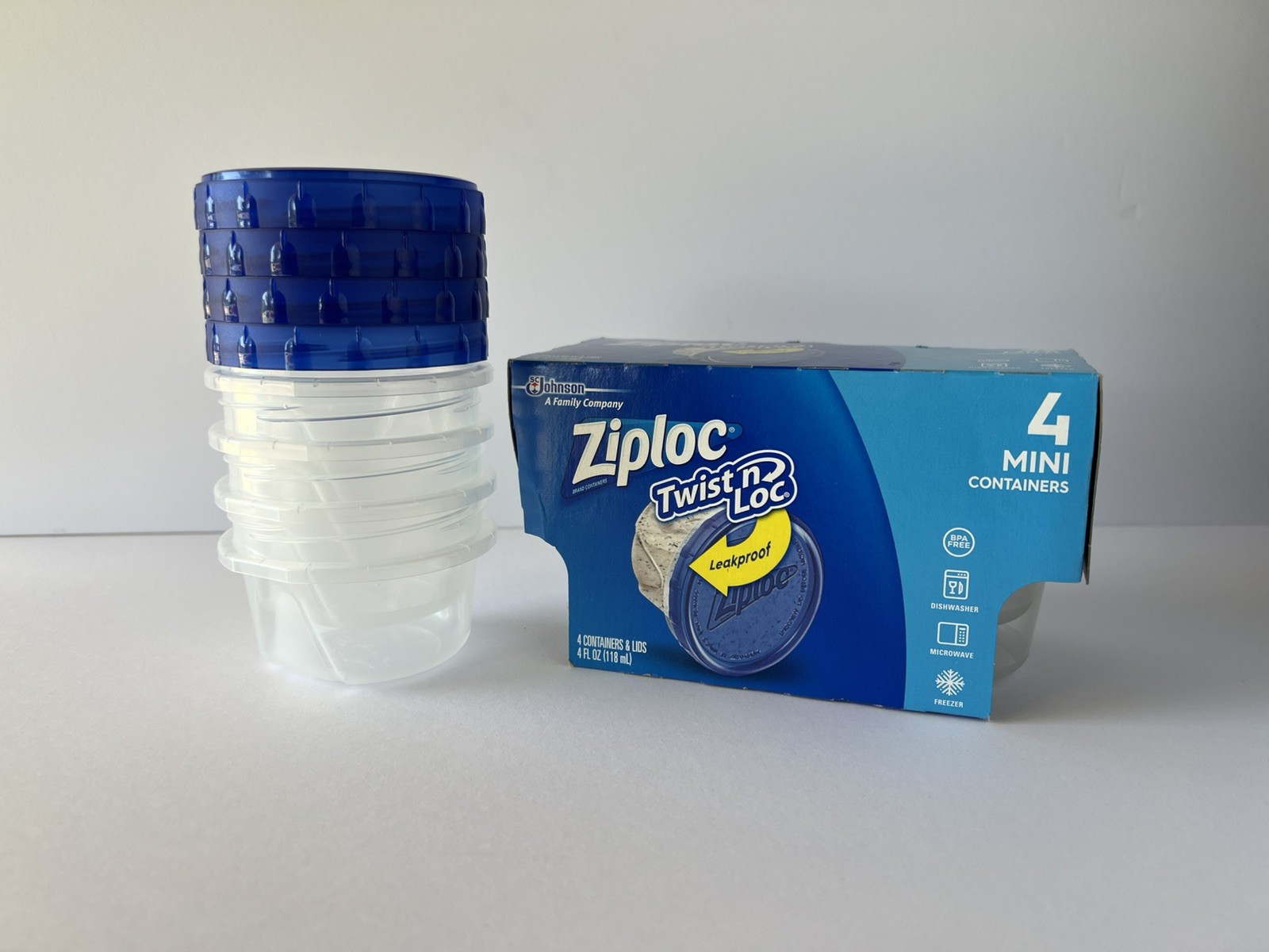 New Ziploc Twist n Loc Lock 4 Pack Mini 4oz lot of 8 total