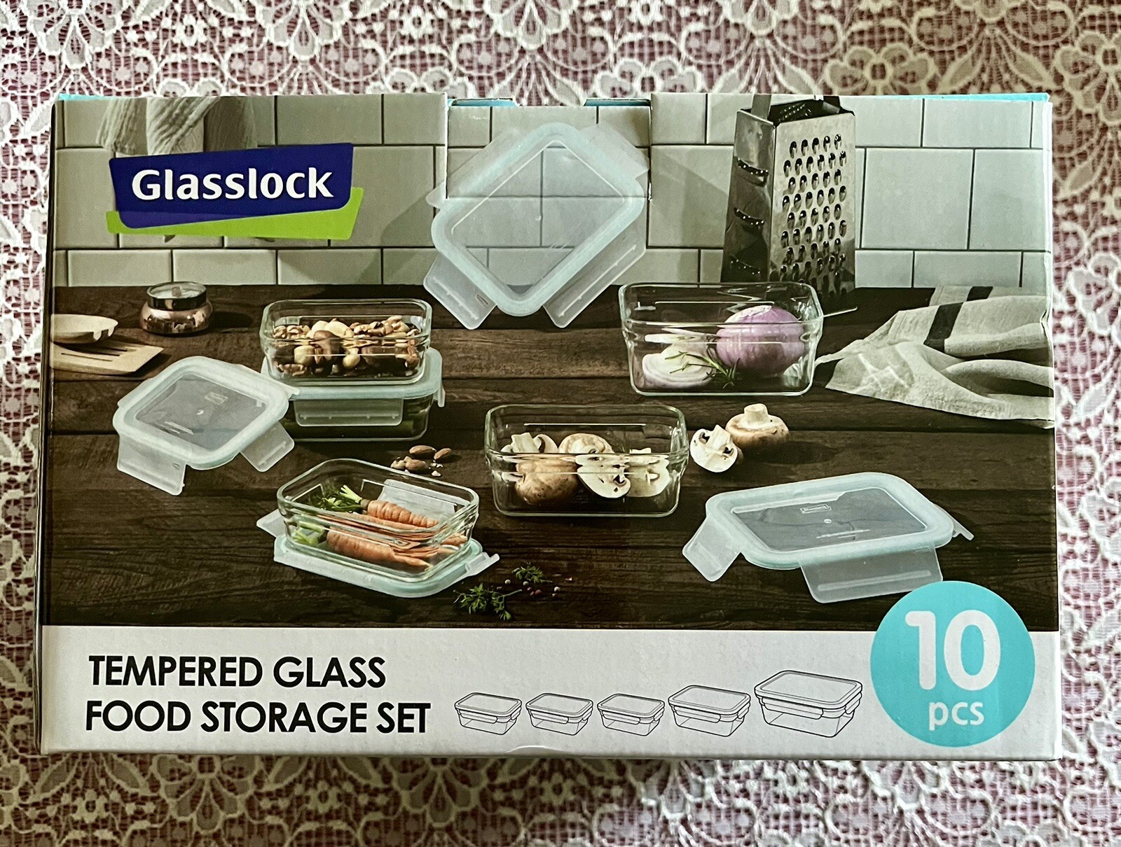 Glasslock Oven Microwave Safe Glass Food Storage Containers 10 Piece Set NIB