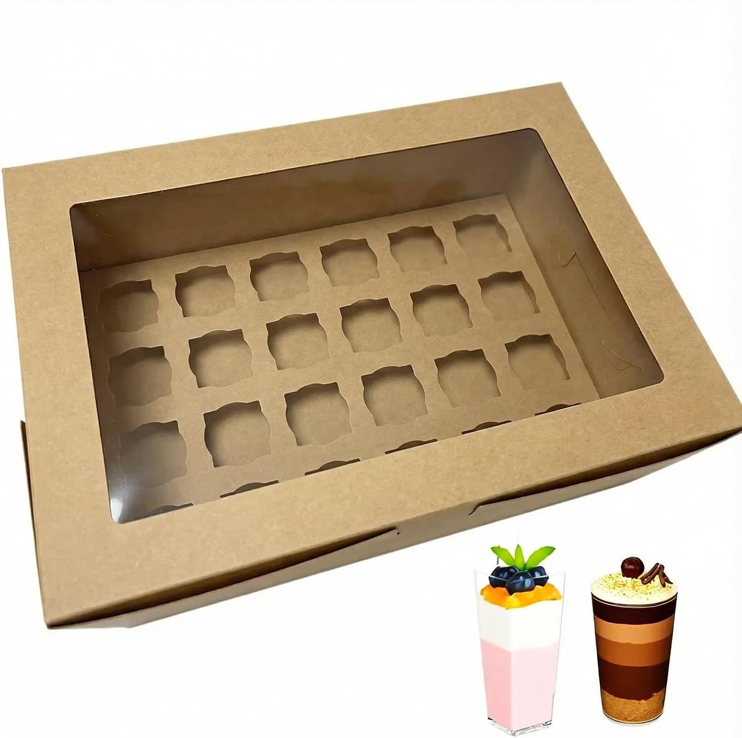 Dessert Shooter Box,set of 12 each can hold 24 3oz dessert shooters food-grade