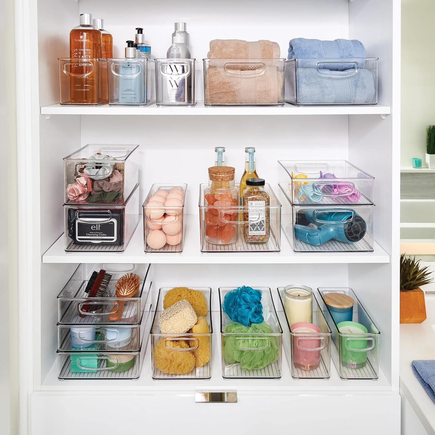 Clear Stackable Plastic Storage Bins – 18 Pack for Kitchen & Home Organizing