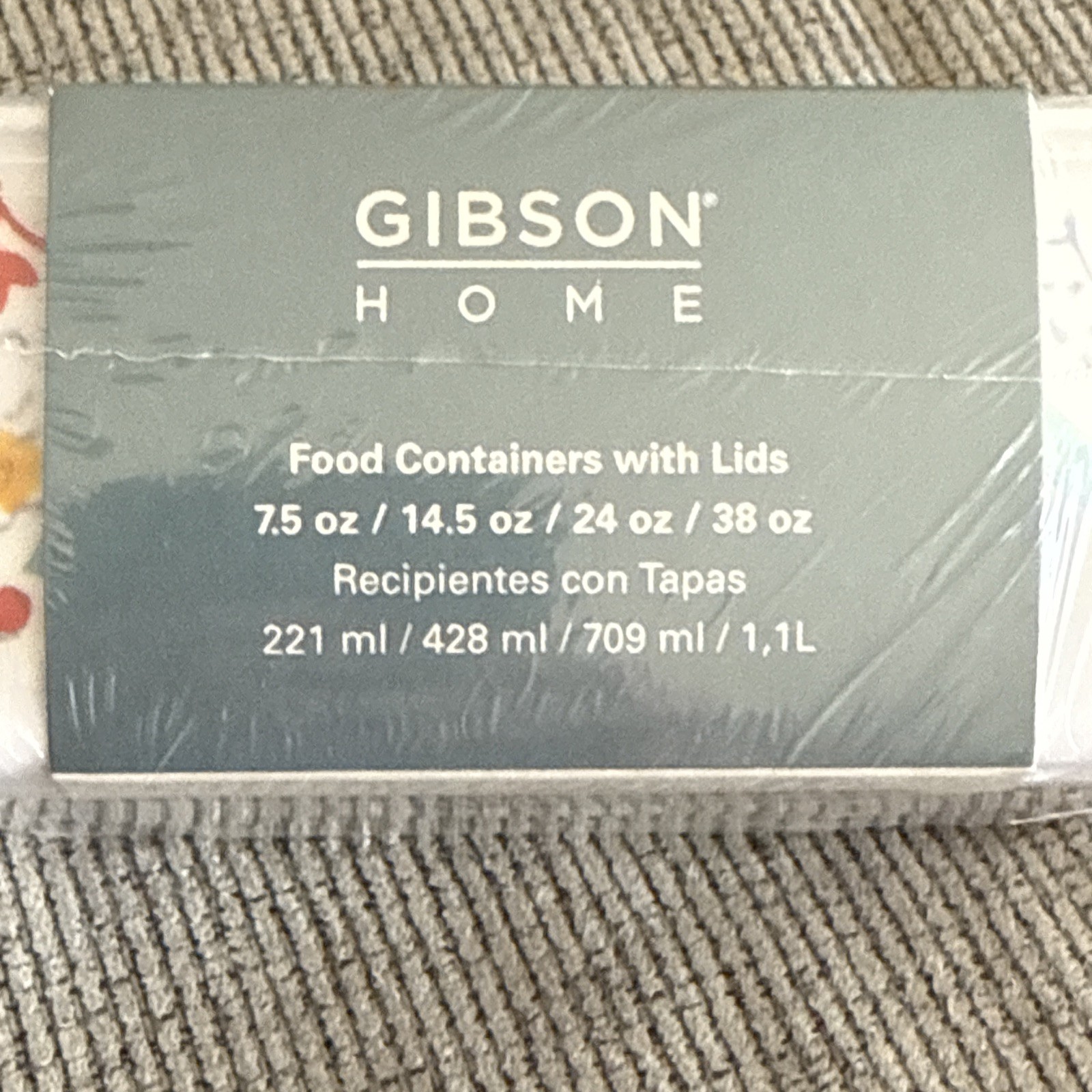 Gibson Home 8 Piece Anaya Rectangular Nesting Food Storage Set