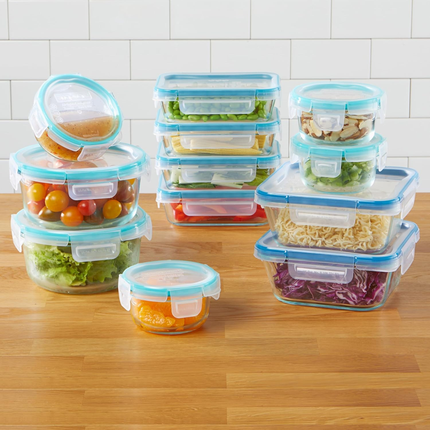 Glass Total Solutions (12-Pack) Food Storage Containers Set, (1, 2 & 4 Cup), Air