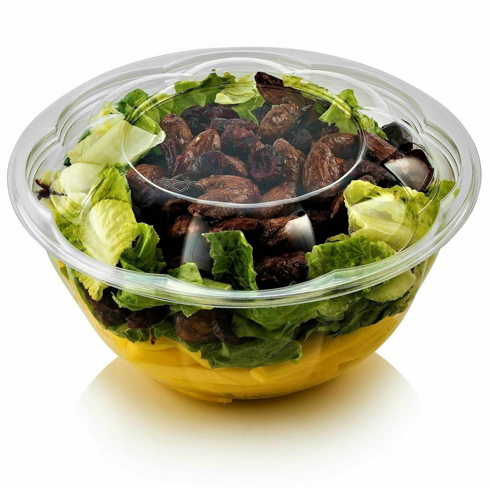 24oz Clear Plastic Disposable Salad Containers Set with Airtight Proof Lids