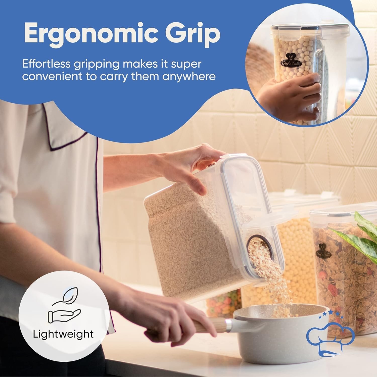 4L Cereal Container Set with Labels & Spoons – Organized Kitchen Bliss