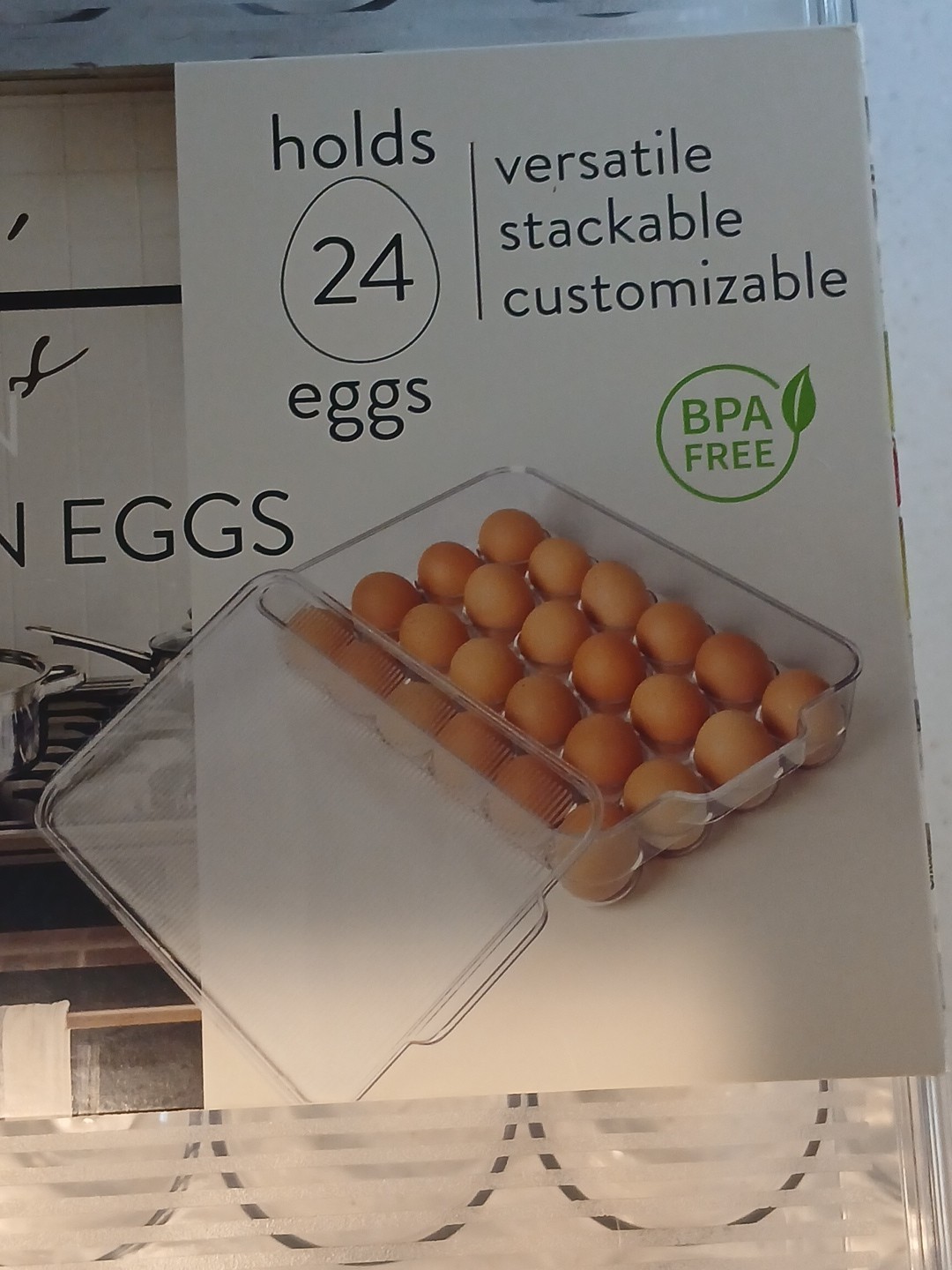 Refrigerator Egg Keeper 24 Holder compartment Clear with Lid New