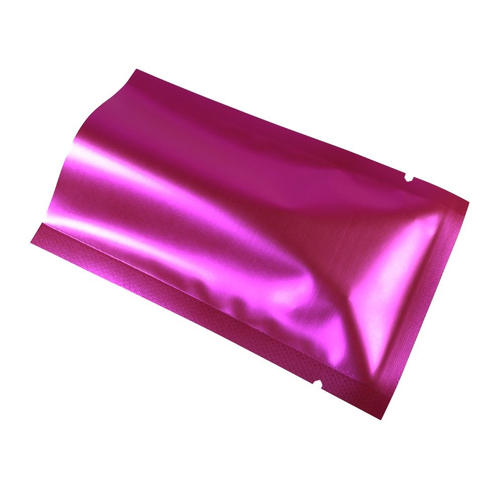 100 PCS Rose Clear Open Top Colored Metallic Mylar Bag Fits 2.8×3.9 Inch