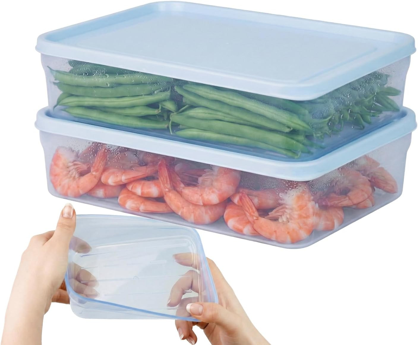 carrotez Flexible Freezer Storage Containers with lids, 2Pack 5.5cup Blue
