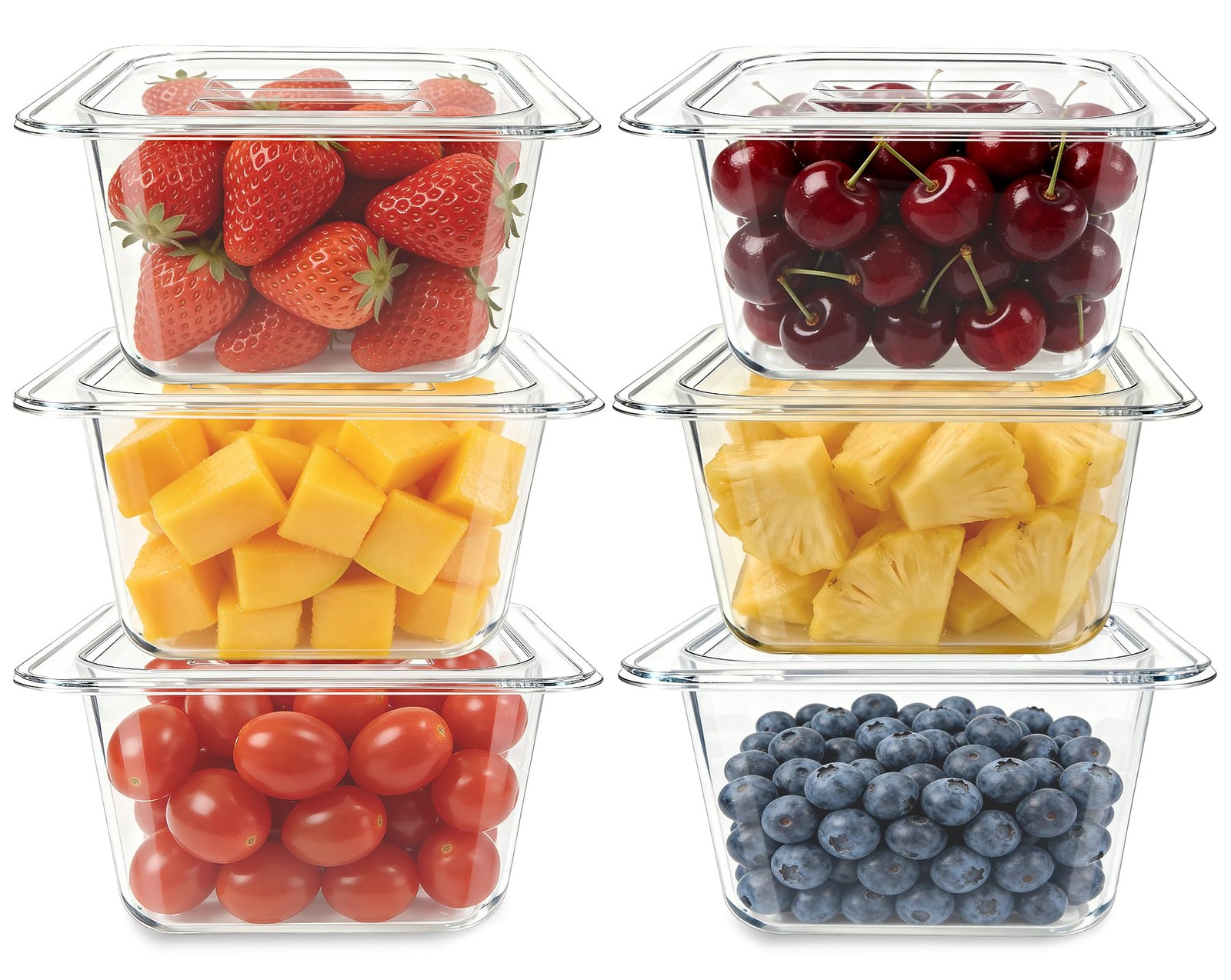 6 Pack 1/6 Size Polycarbonate Food Pans with Lids, Plastic Clear Restaurant C…