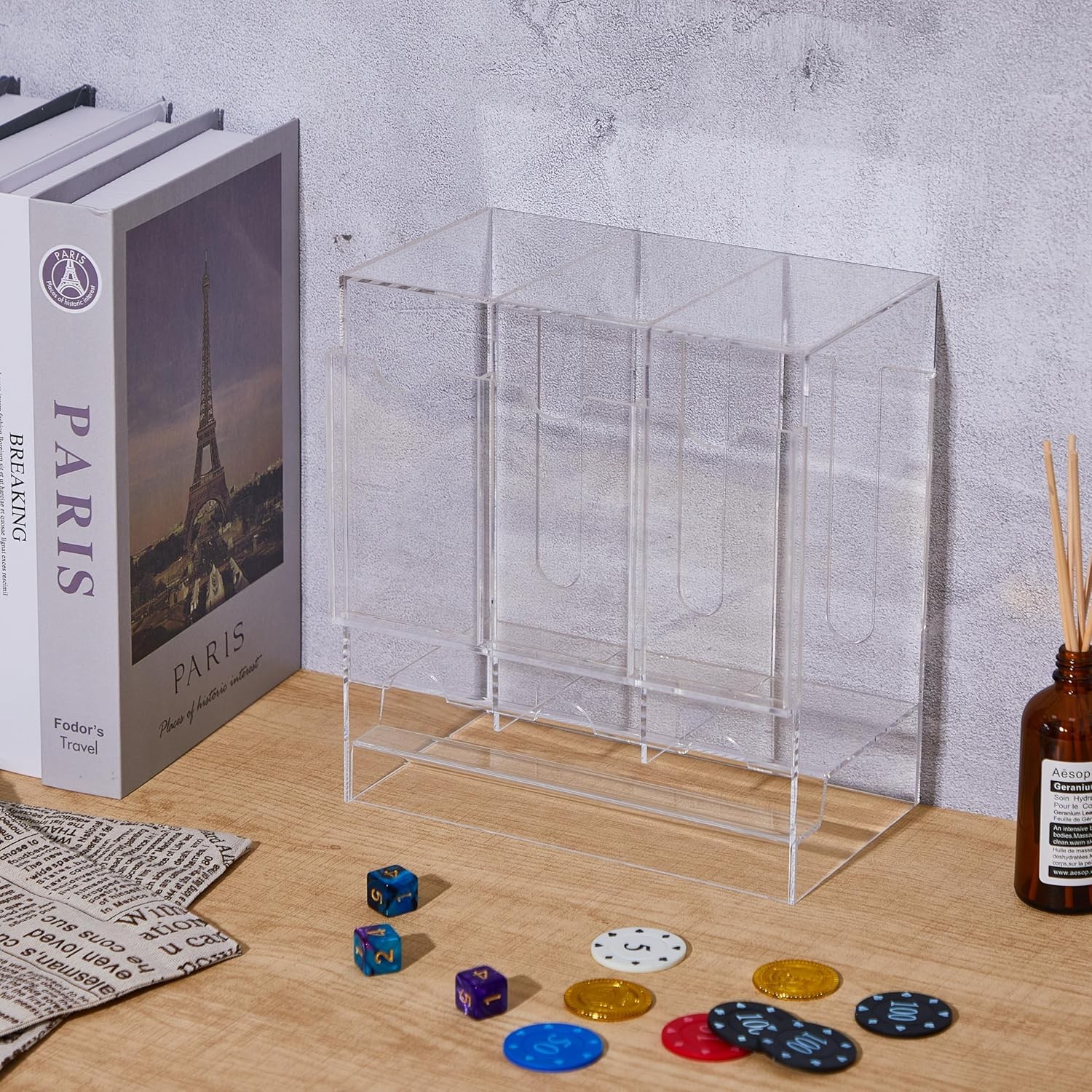 Acrylic Card Dispenser & Organizer for Trading Cards and Booster Packs (3 Slots)