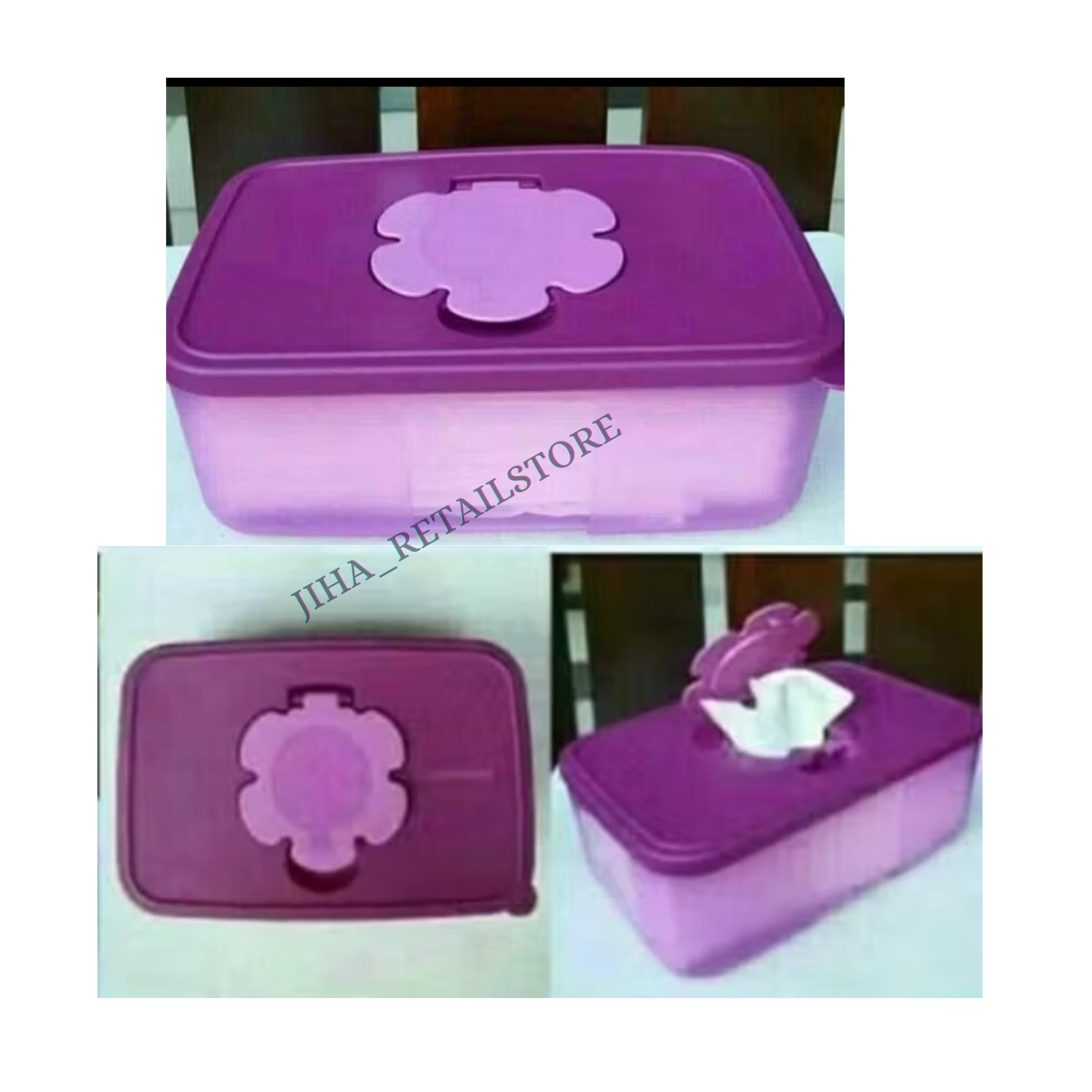 Tupperware Tissue Paper Storage Box Purple Container 1.7L