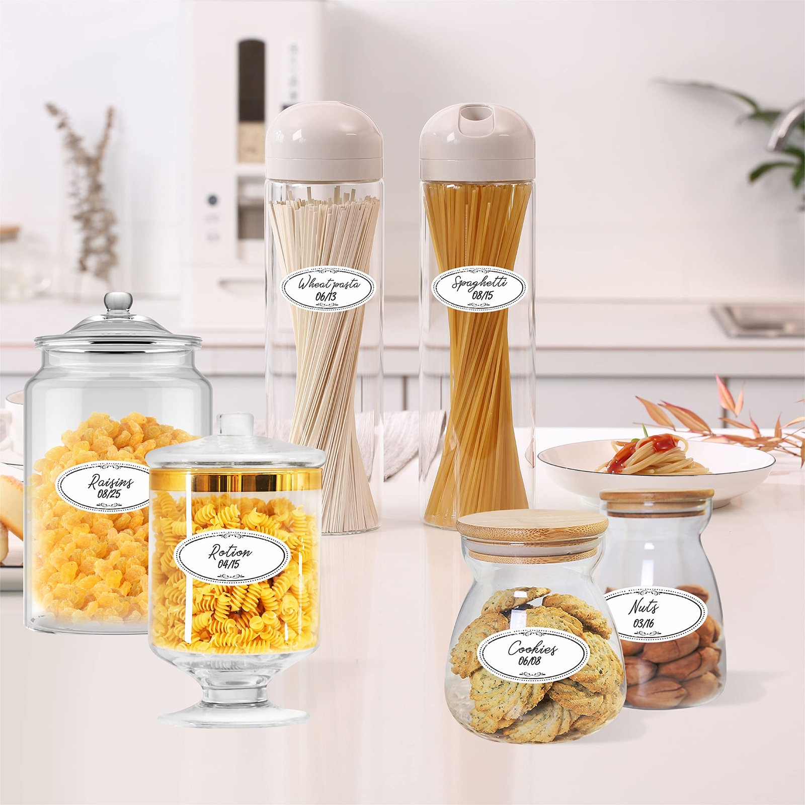 500 Pcs Dissolvable Labels for Kitchen Food Storage Containers Mason Jars