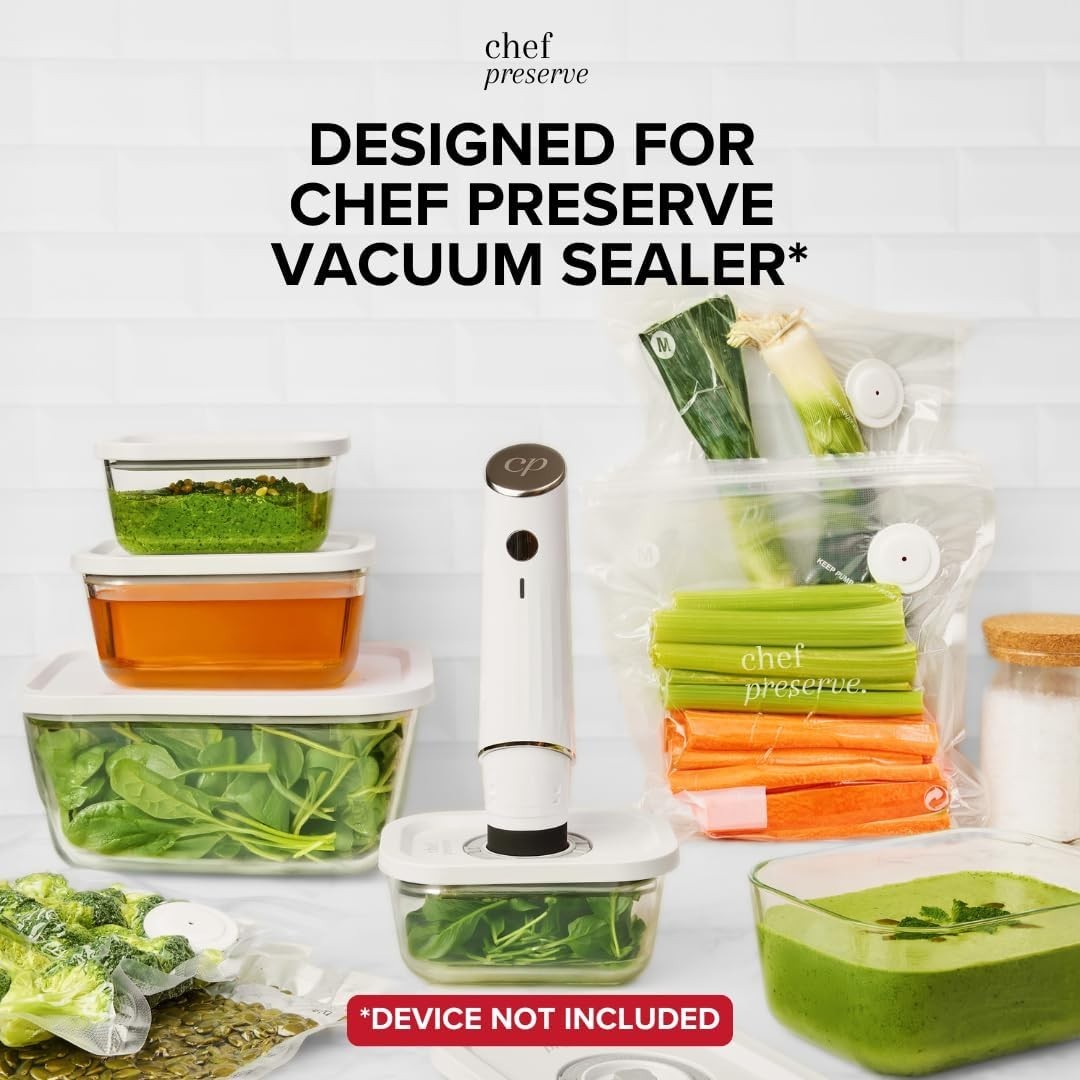 Glass Vacuum Seal Containers for Meal Prep, Food Storage, Made For Compact Va…