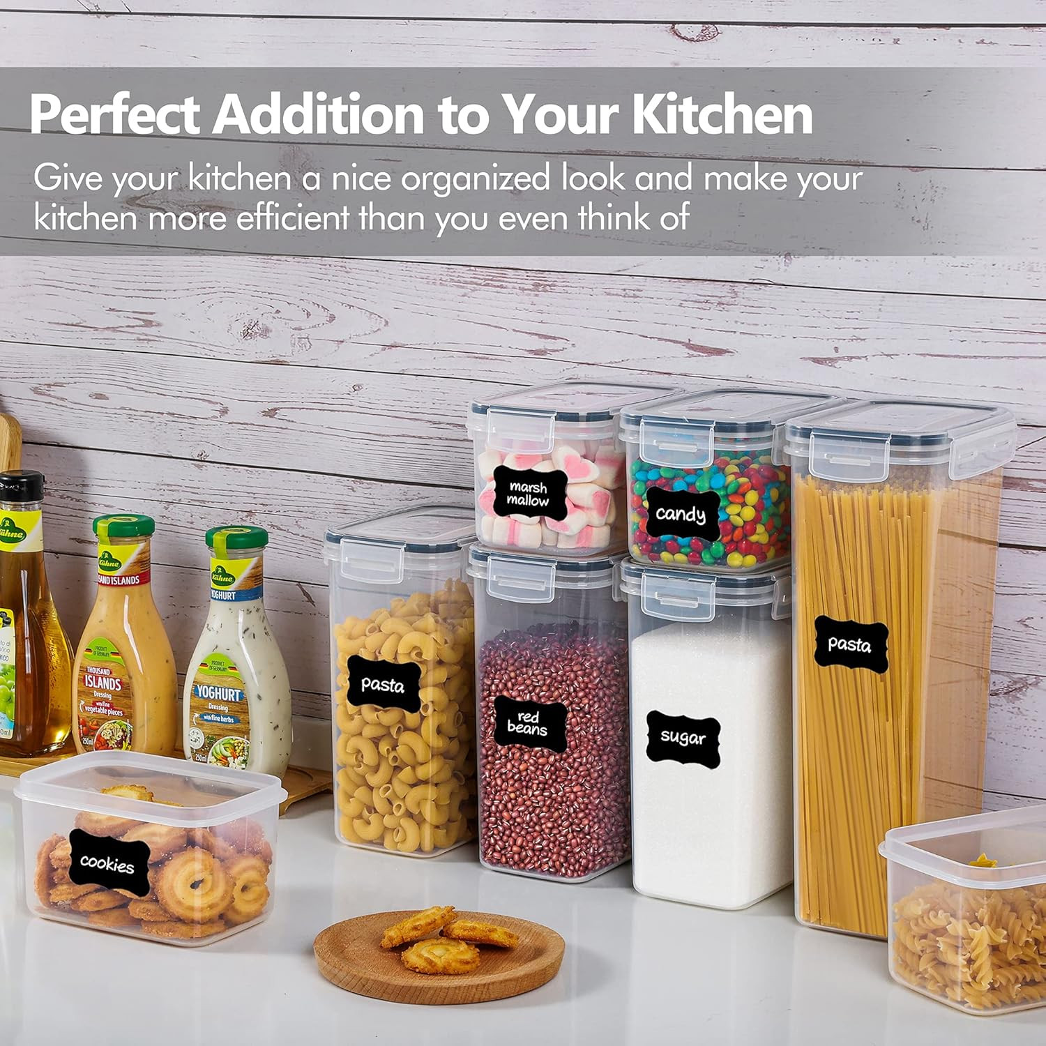 Airtight Food Storage Containers with Lids, 24 Pcs Plastic Kitchen and Pantry O