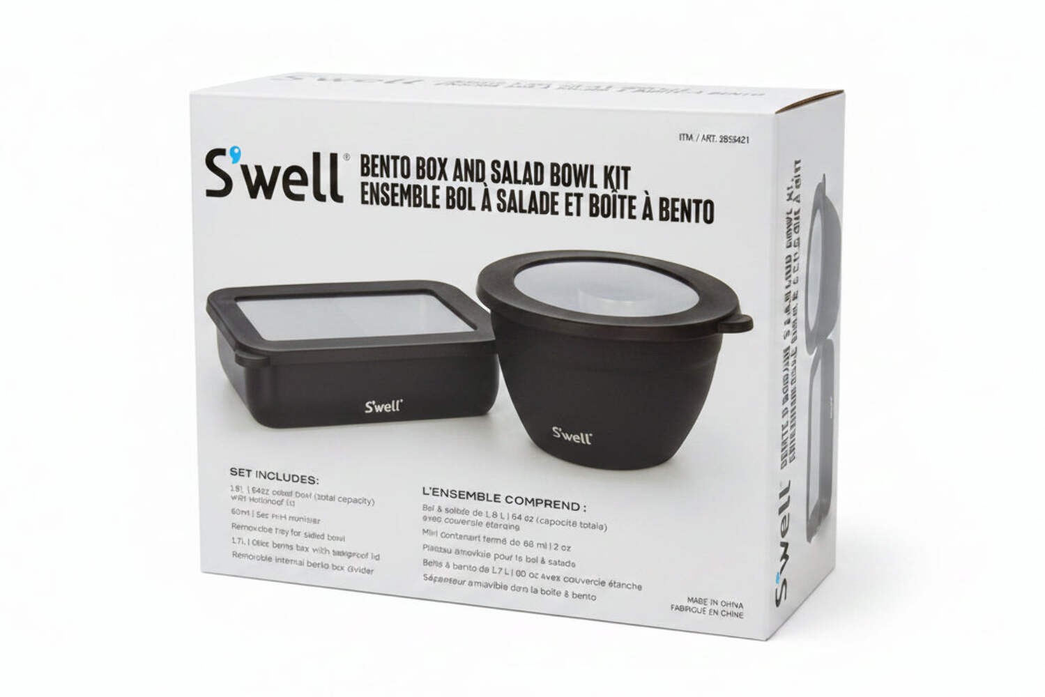 S’well Bento Box & Salad Bowl Kit, 5-Piece Stainless Steel