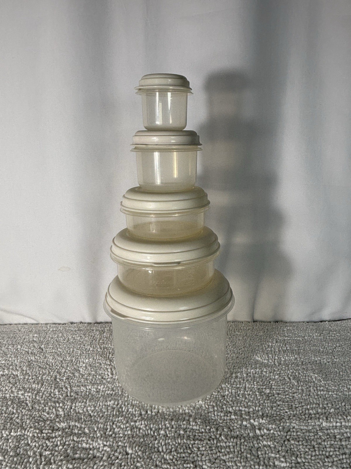 VTG Rubbermaid Servin’ Saver 0,6,1,2,9 Container Set 10pcs Snap Lid Clear/White