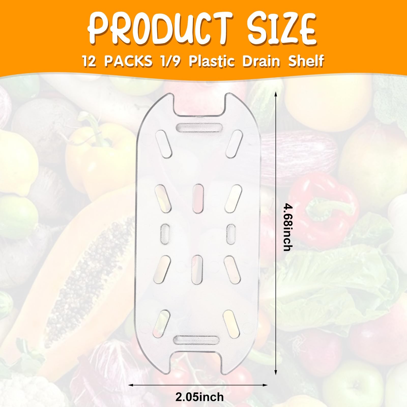 12 PCS Clear Plastic Drain Shelf for 1/9 Size Food Pan – Acrylic Grate Trays …