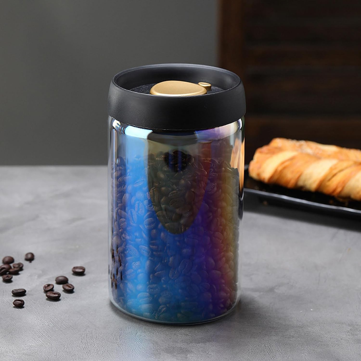 Xaao Weeg Colorful Coffee Vacuum Container Jars, Food Bean