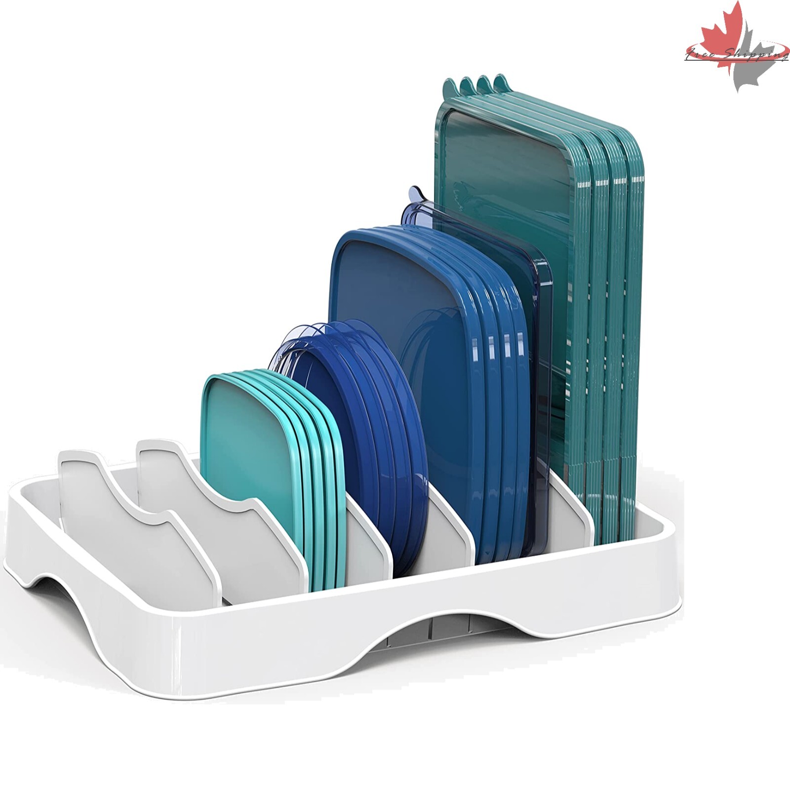 Space-Saving Container Lid Organizer – Up to 9″ Lids – 10.5″W x 13.25″D x 3″H