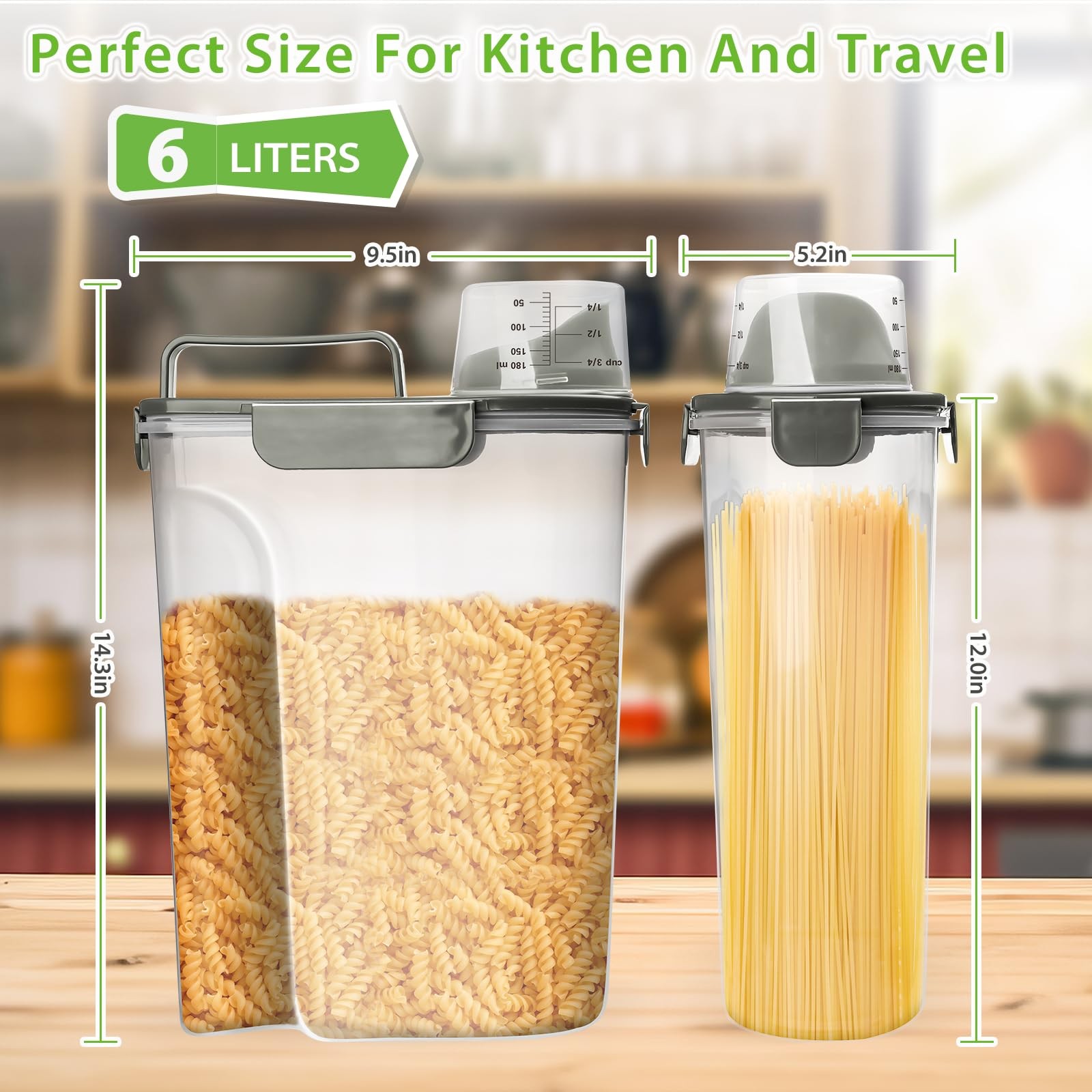 Viretec Rice Storage Container, 5 to 10lb Dry Food Airtight Dispenser, Pet Do…