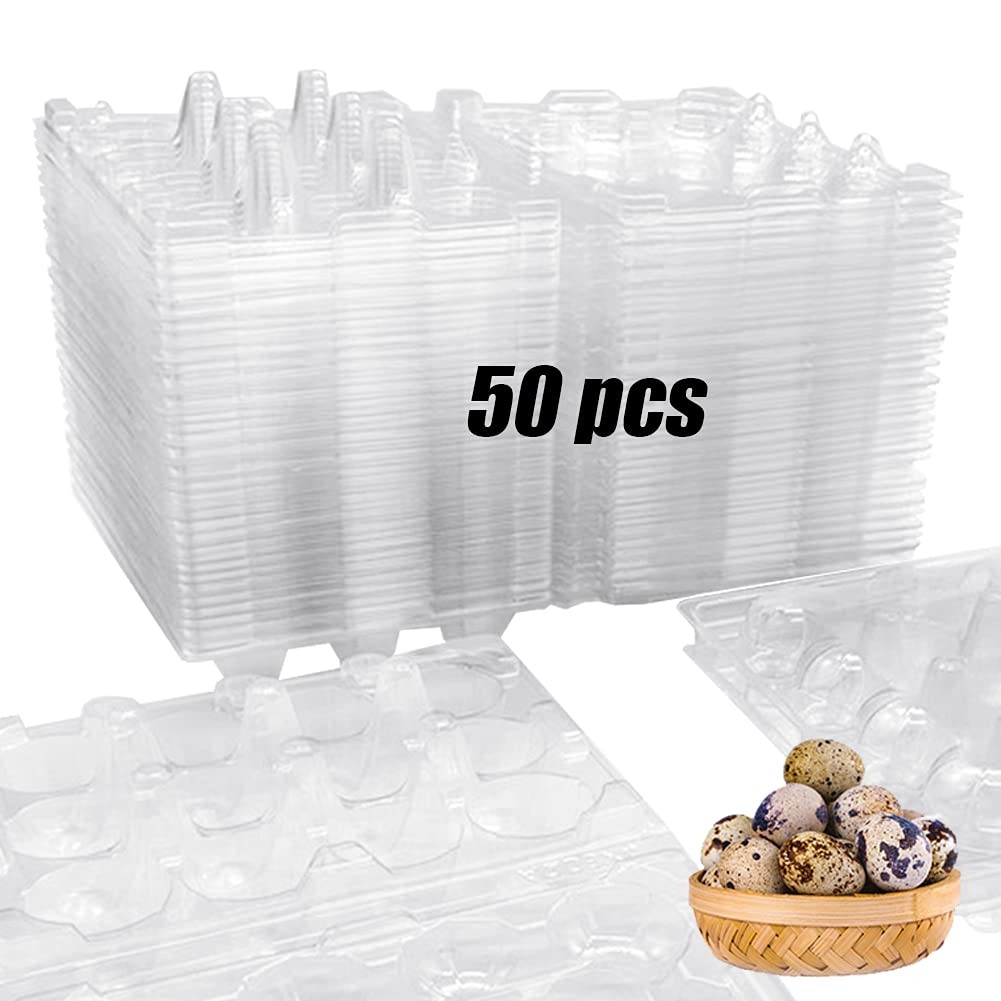 50 Pcs Quail Egg Cartons,12 Grids Small Egg Storage Holders,Quail Eggs Bulk C…