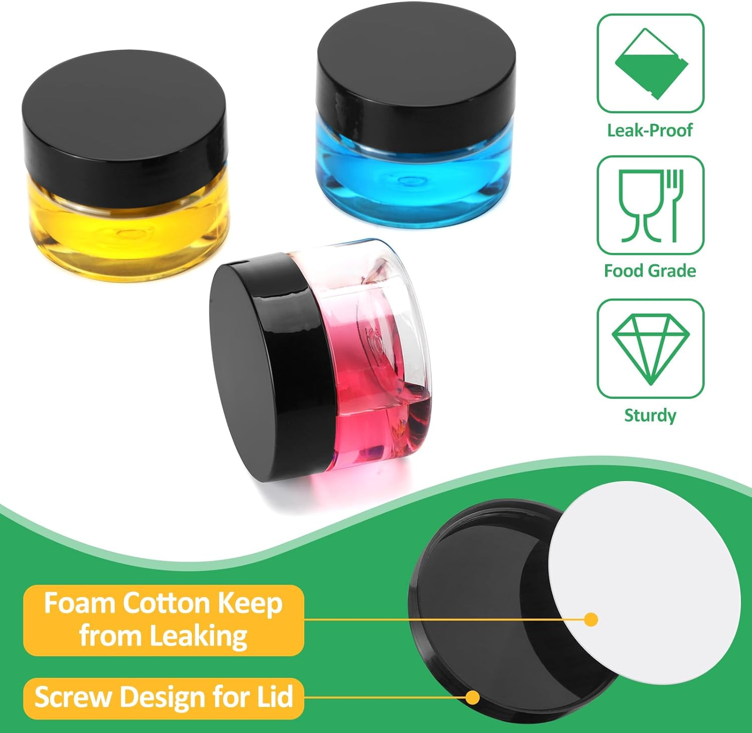 48 Pack Plastic Jars with Lids 2 OZ – Empty Clear Cosmetics Containers with Pen