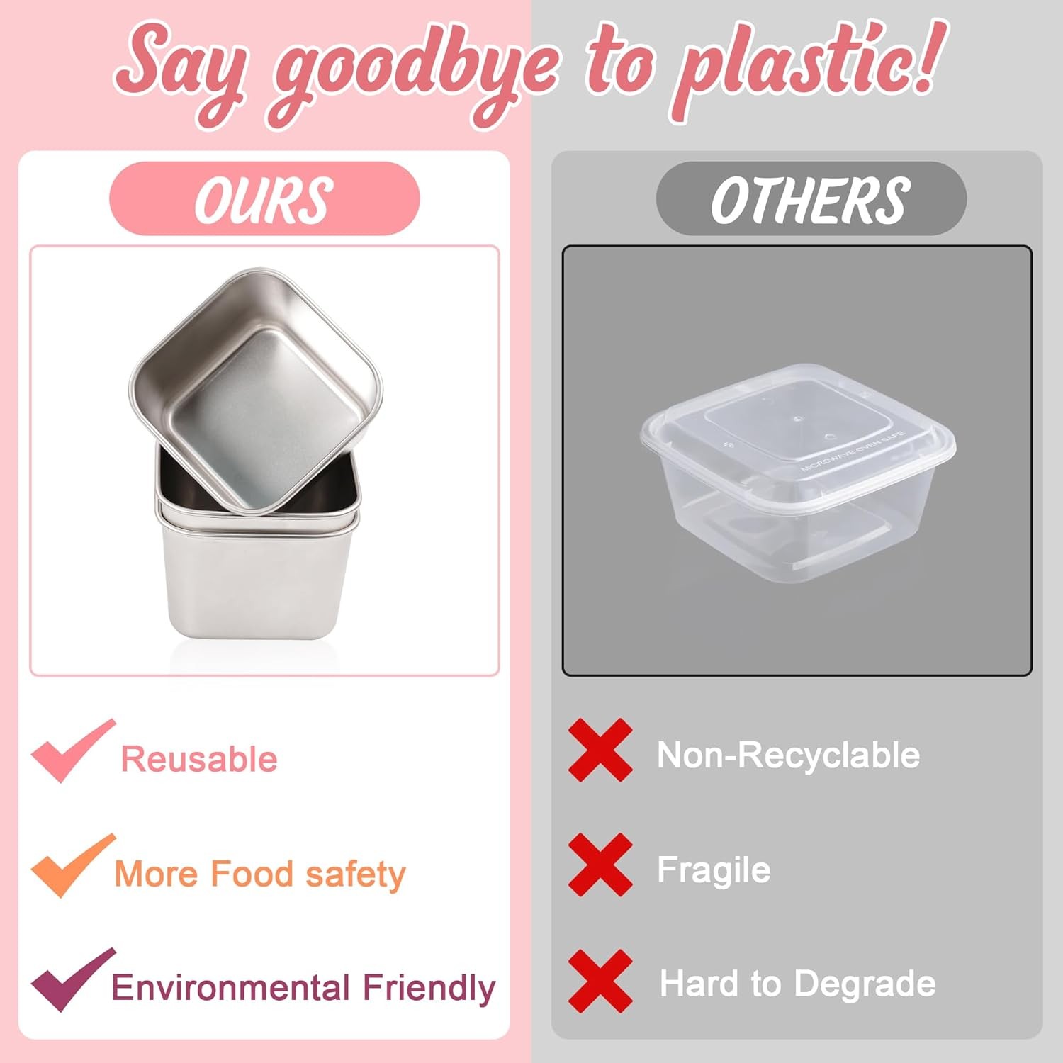 Stainless Steel Snack Containers for Kids,7.2Oz Easy Open Leak Proof Reusable Sn