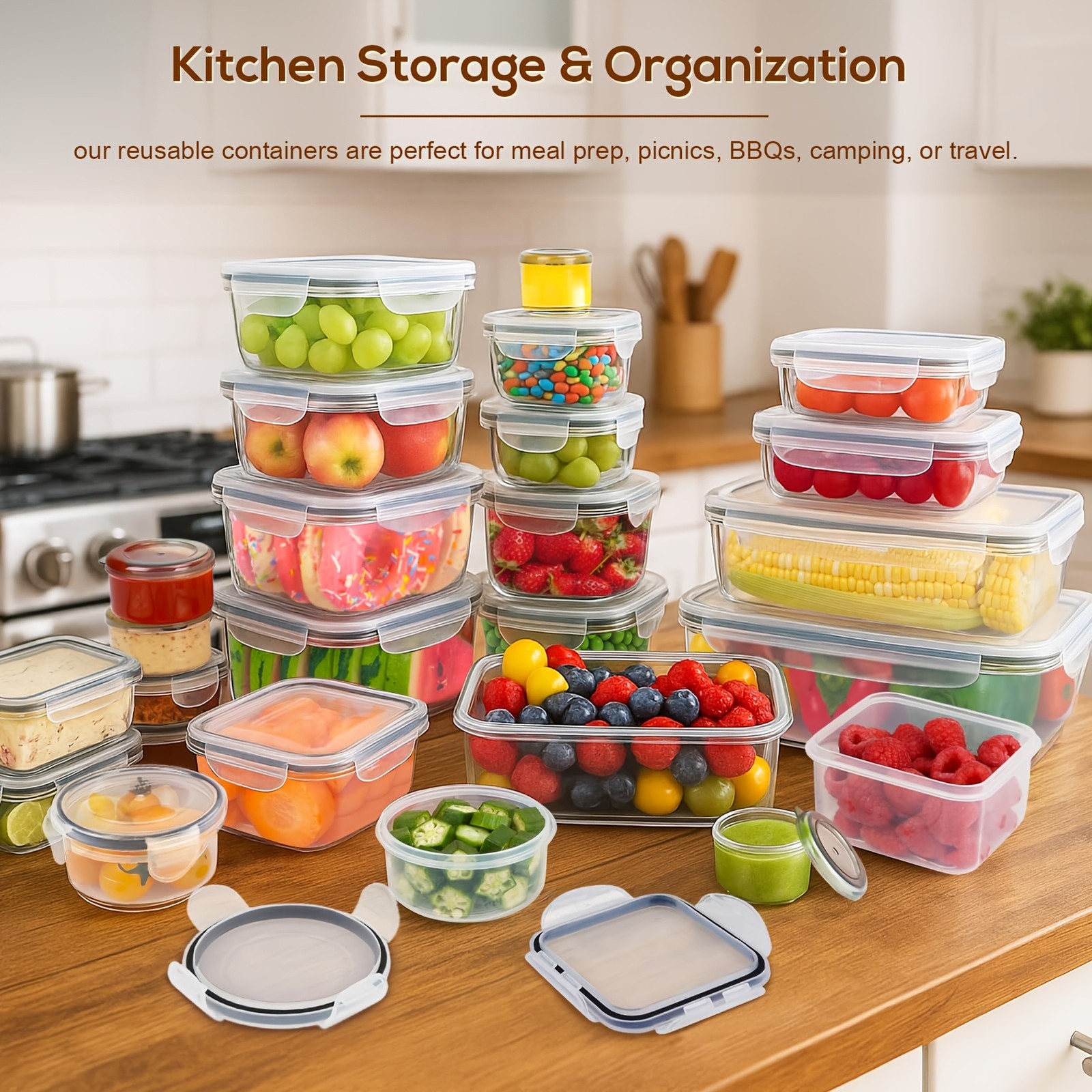 24/40/48pcs Food Storage Container, Fresh-Keeping Boxes