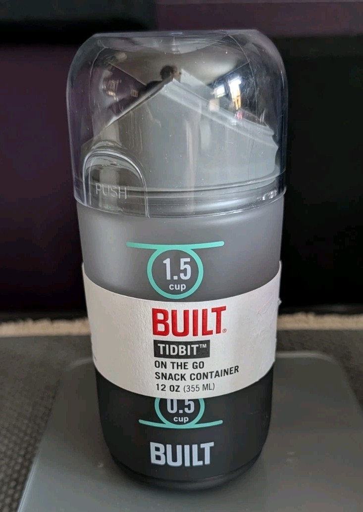 BUILT 12 Ounces Tidbit On The Go Snack Container with Lid and Pourer, Food and S