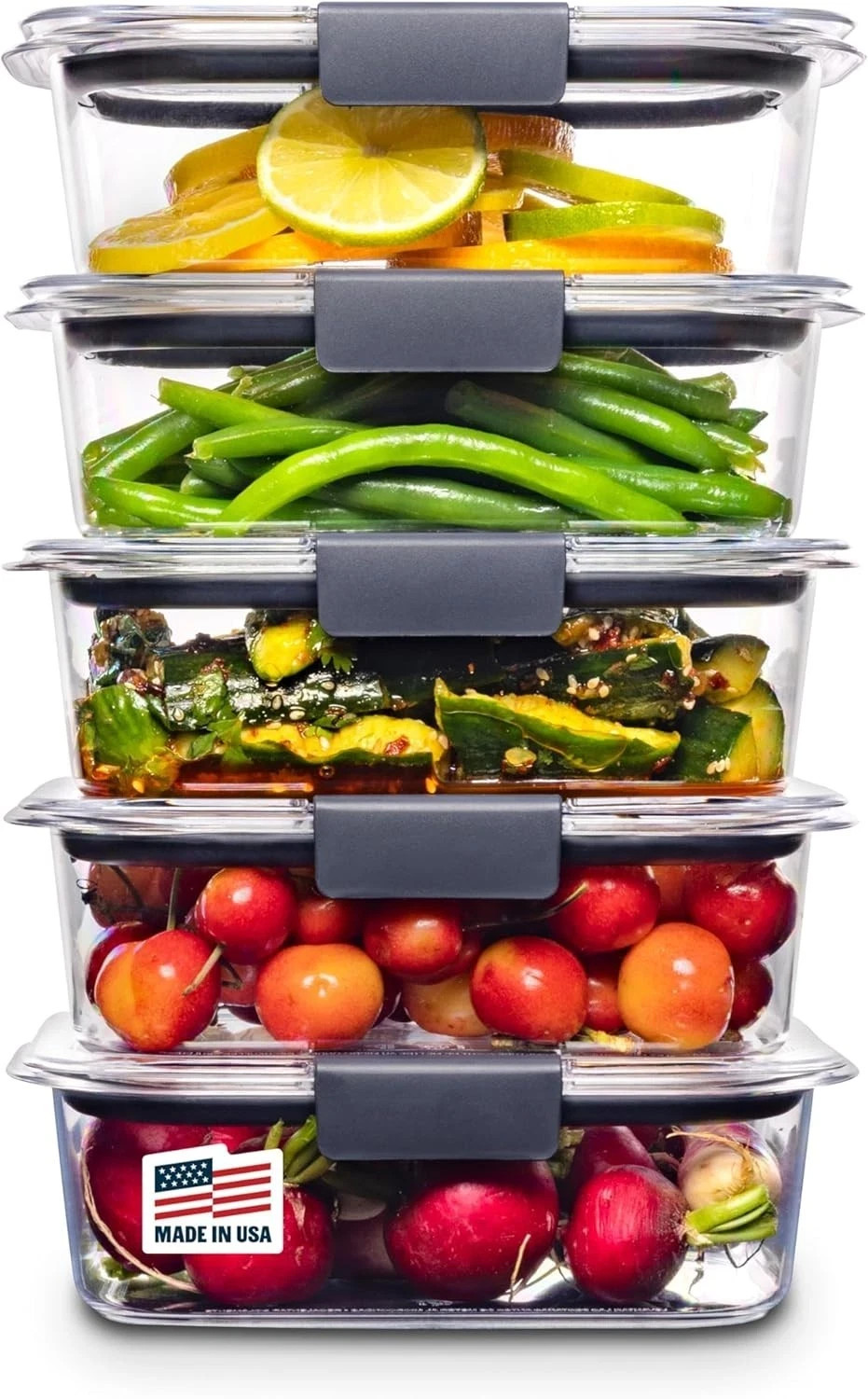 Brilliance Food Storage Containers Set of 5 BPA Free Airtight Lids 3 2 Cup