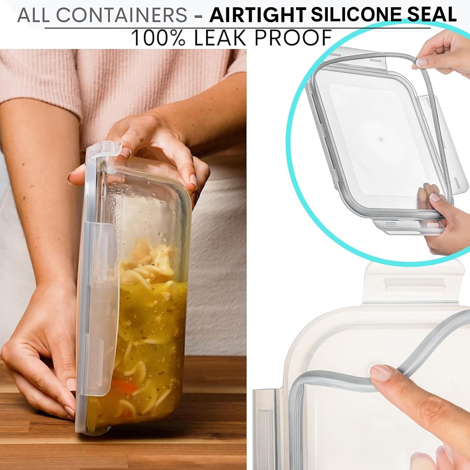 4 Pc (2700ML/ 91 Oz & 1520ML/ 51 Oz) Airtight Large Glass Food Storage Contai…