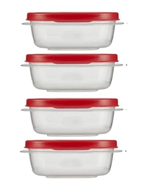 Rubber maid Food Storage Containers, 1.25 Cup Food 1.25 Cup Pack of 4 Red