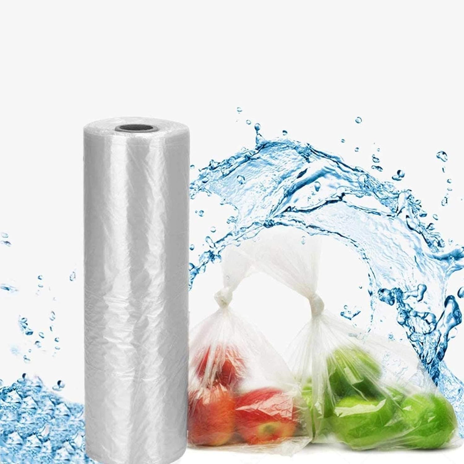 Food Storage Bags, 16″ X 20″ Clear Plastic Produce Bags on a Roll, Durable Pl…