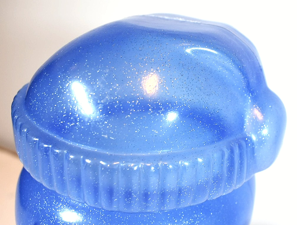 Ice Blue Mr. Snowman Lightweight Plastic Empty Blow-Mold w/ Removable Hat Lid