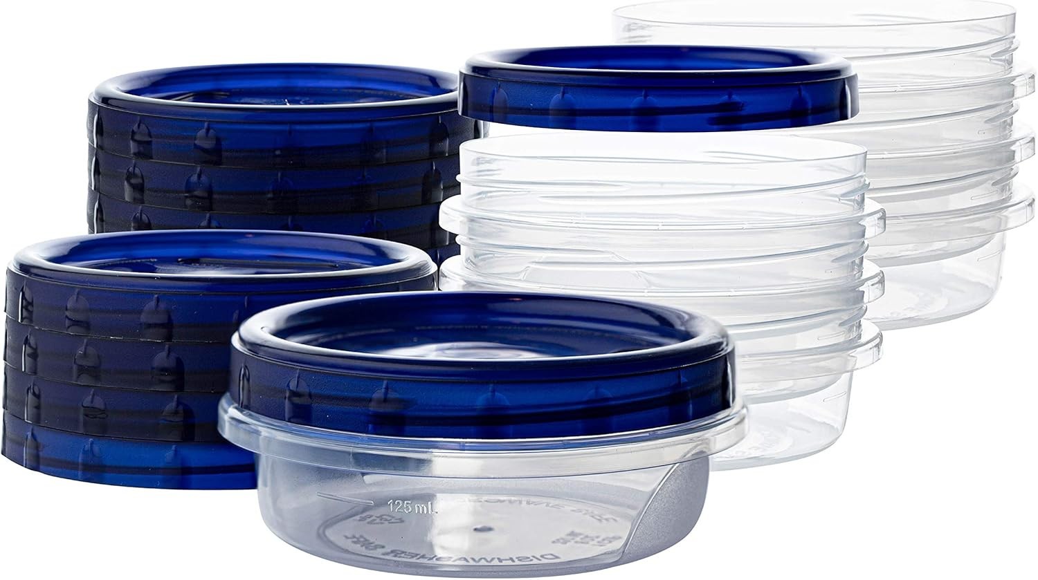 Twist Top Deli Containers – Clear Bottom, Blue Lids