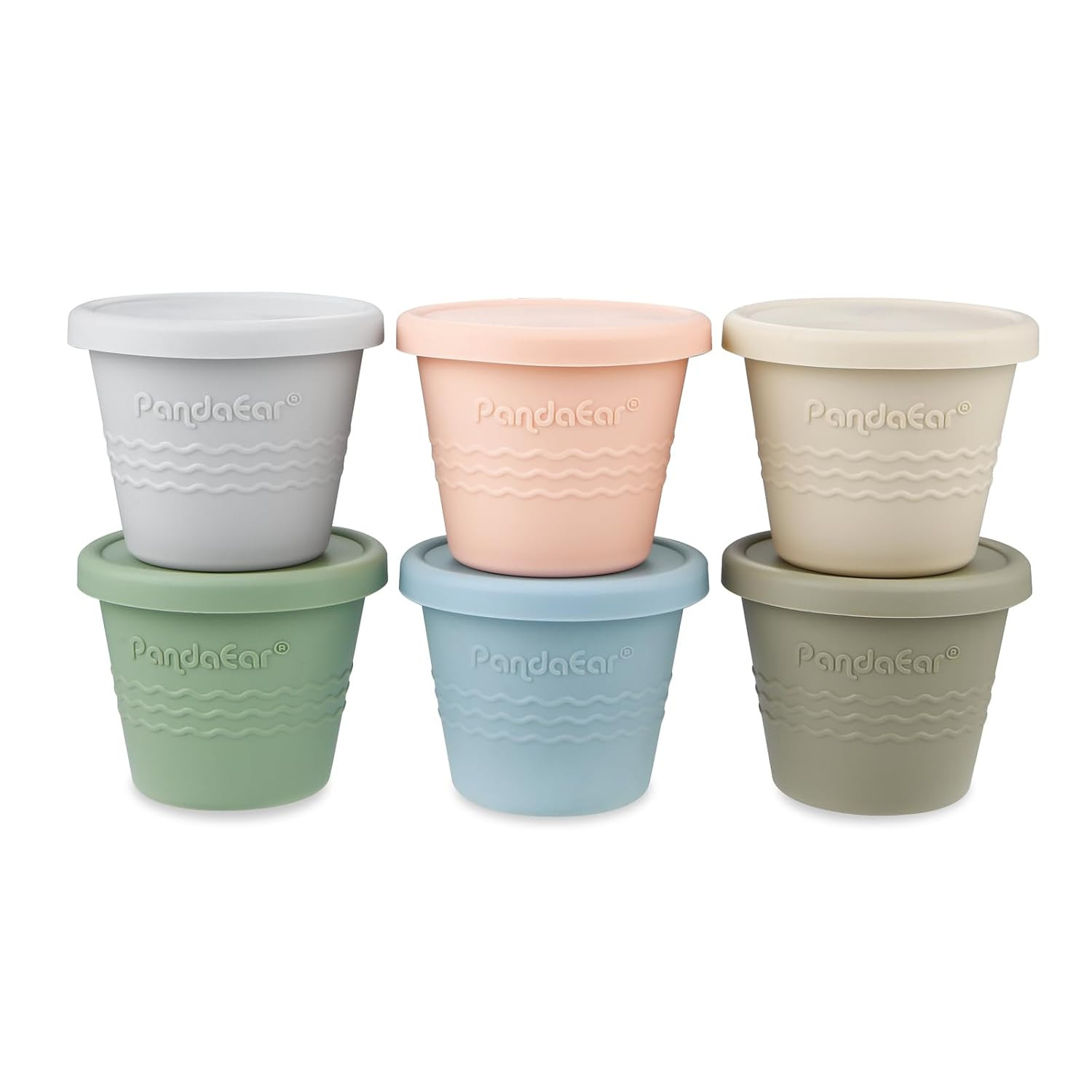 6 Pack Silicone Baby Food Storage Containers (4 Oz) -Leakproof & Airtight Reu…