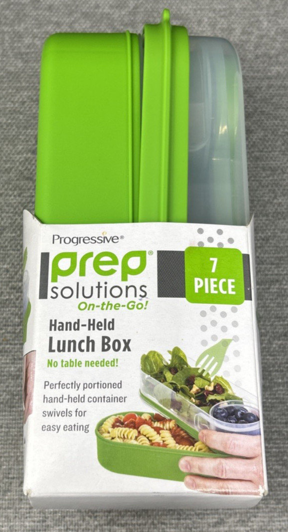 Progressive Prep Solutions On-the-Go Hand-Held Lunch Box Container Green New