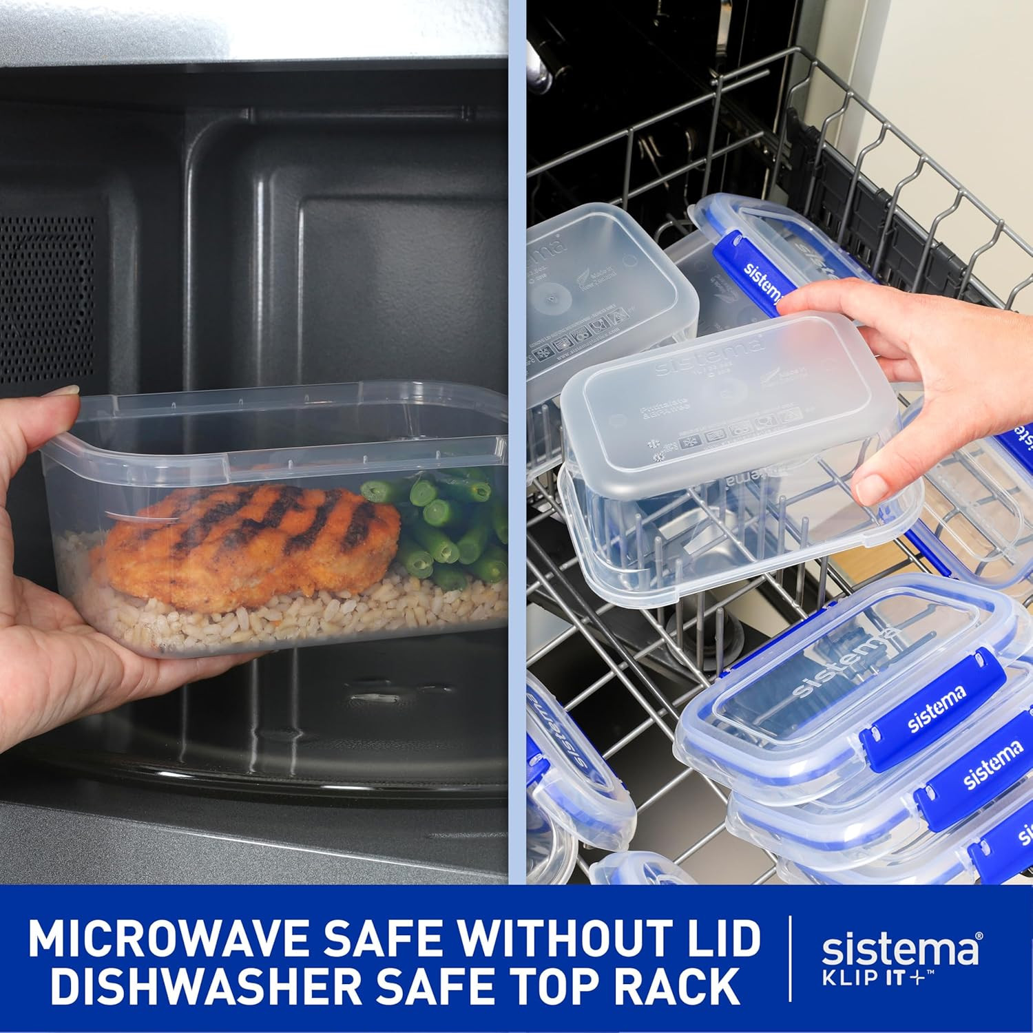 Sistema KLIP IT Large 7L Food Storage Container, Airtight & Stackable, Dishwashe