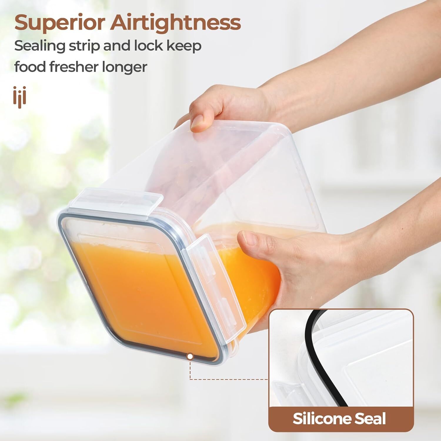 Flour Sugar Storage Containers Set of 3 (5.2L/166oz) (2.5L/78oz*2), Airtight